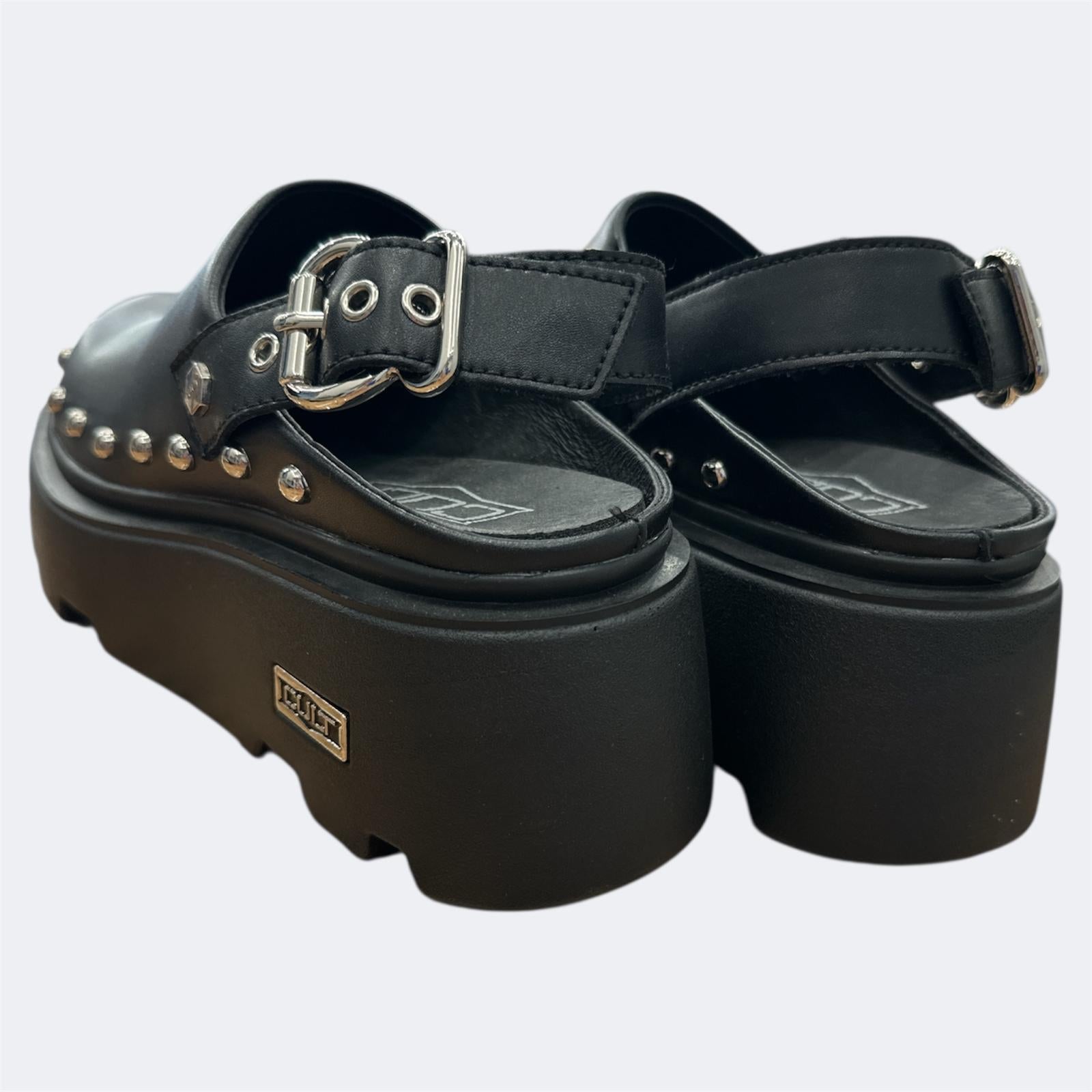 CULT NEW ROCK 3659 SABOT W LEATHER BLACK