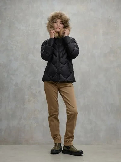 Blauer Piumino a Linee Geometriche Alicia