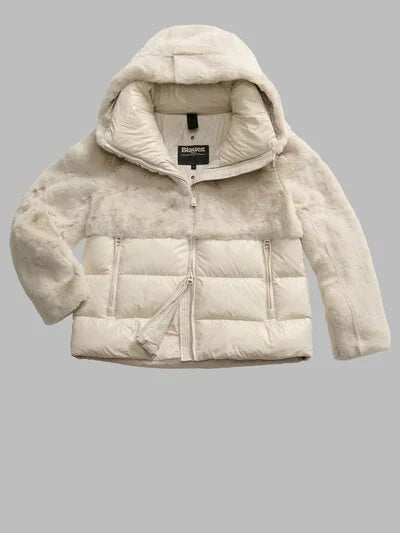 Blauer Giubbino Nylon con Peliccia Eco Fanevil