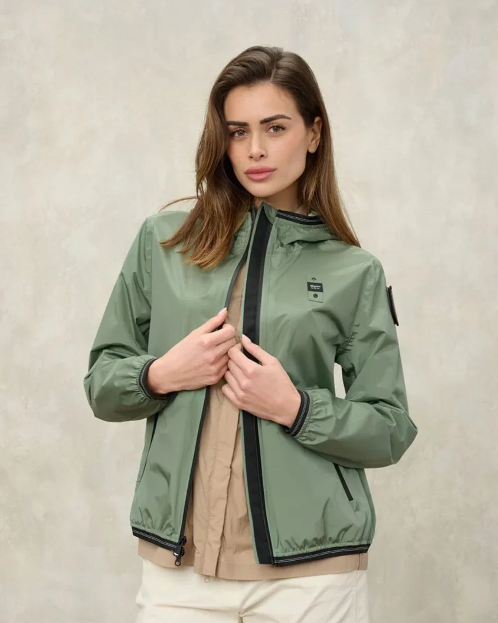 Blauer Giacca a Vento Nastrata Nay Donna