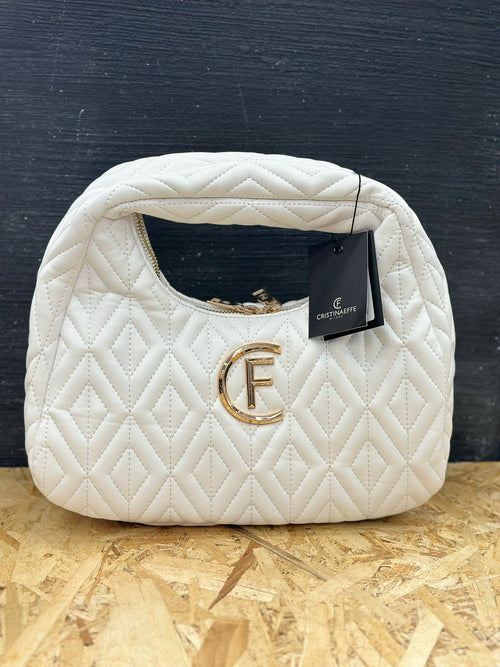 Cristina Effe Borsa a Mano con Logo in Rilievo