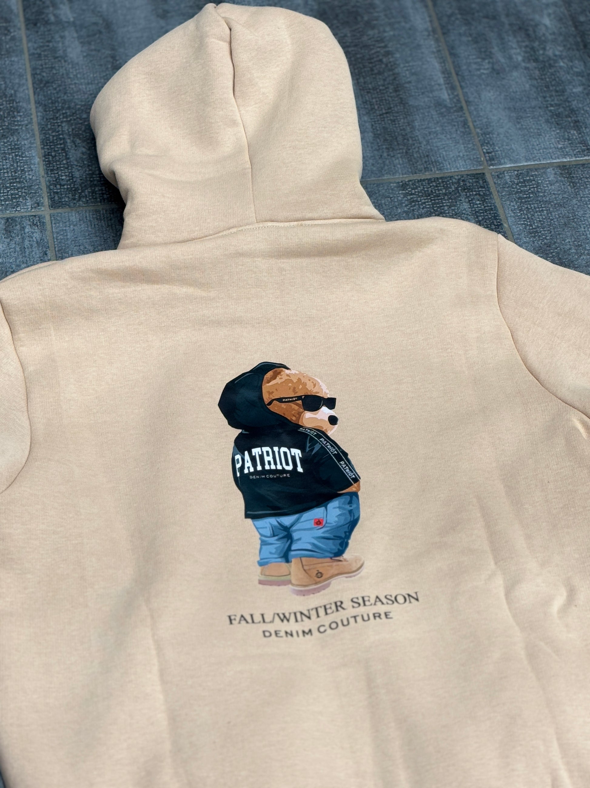 Patriot Felpa con Cappuccio e Stampa Posteriore