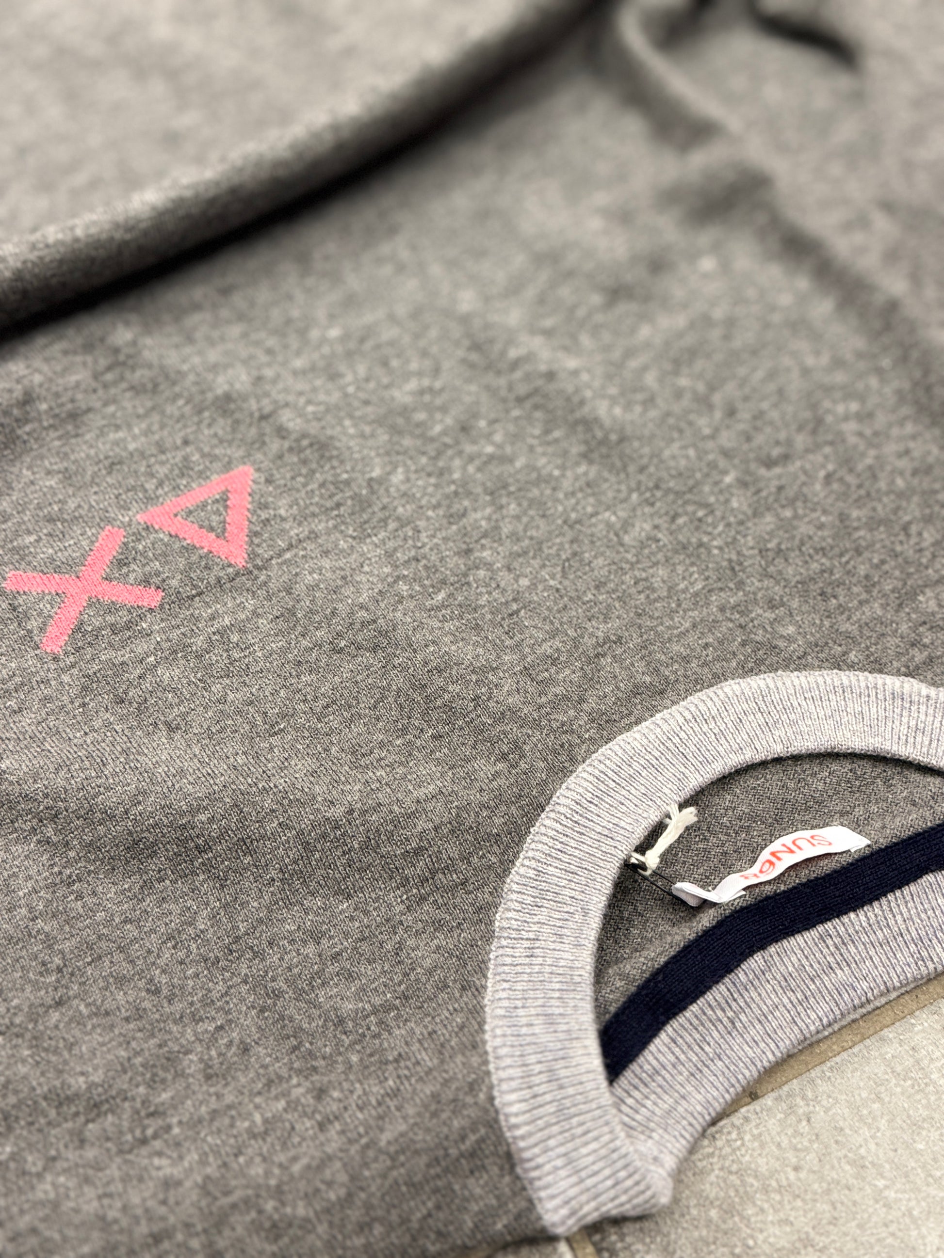 Sun68 Maglione Round Big Elbow Detail con Colletto a Contrasto