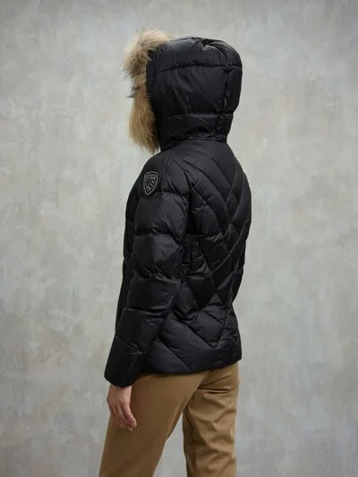 Blauer Piumino a Linee Geometriche Alicia