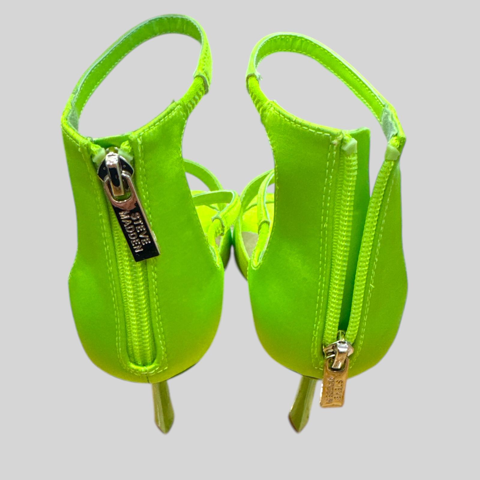 STEVE MADDEN SANDALO RECLAIMED LIME SATIN